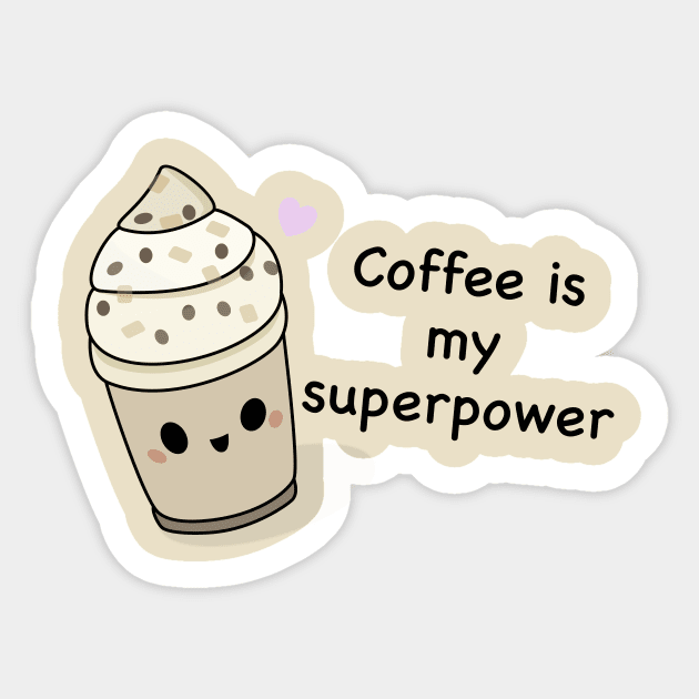Kawaii Coffee T-Shirt Sticker by happinessinatee